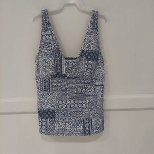 Never worn Lands' End Women's Modest Underwire Grecian Tankini Top Size 14 9B026